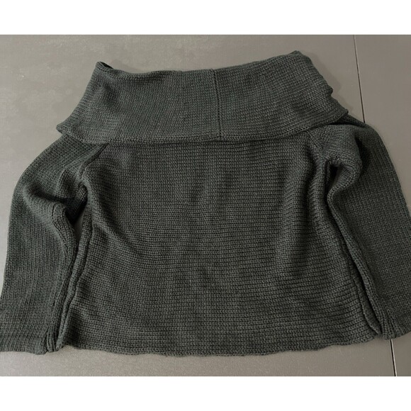 Seek the Label Off The Shoulder Sweater Chunky Knit M Black Roll Neck Romantic - Picture 13 of 14